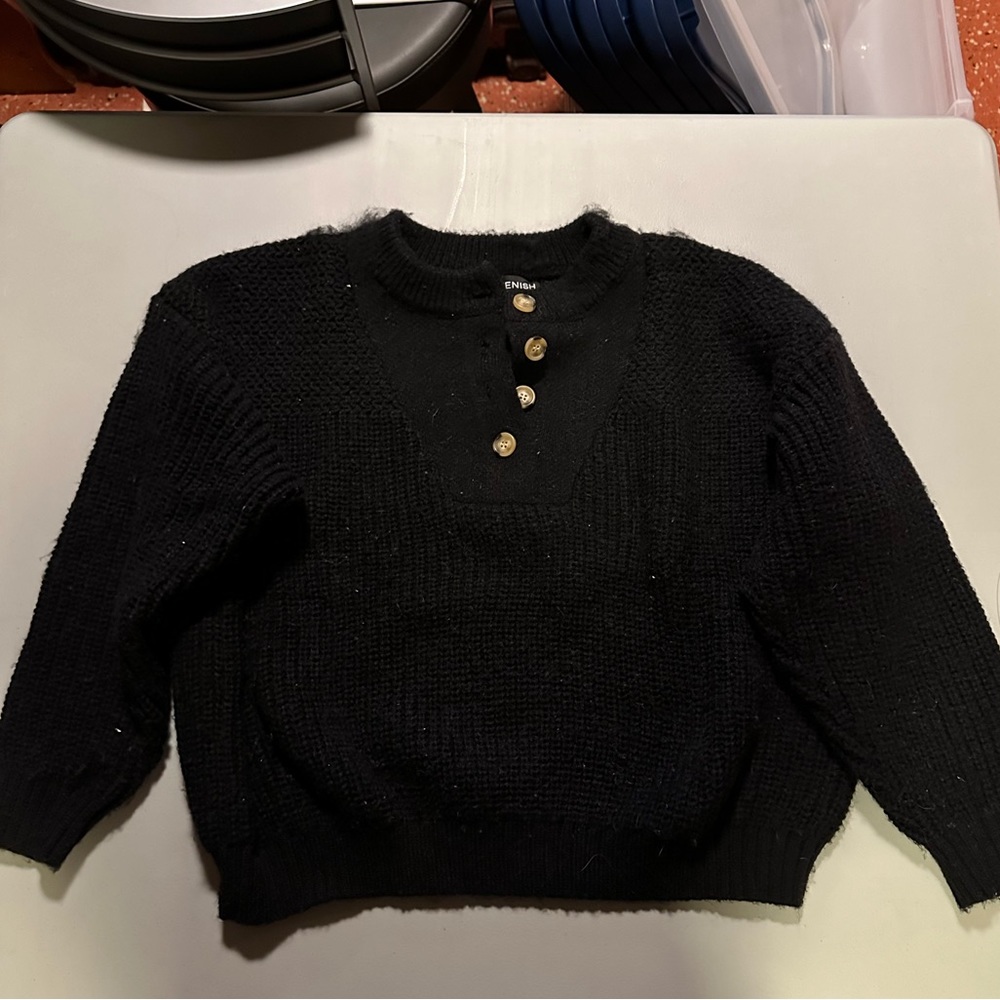 Kittenish Bonfire Henley Knit Sweater